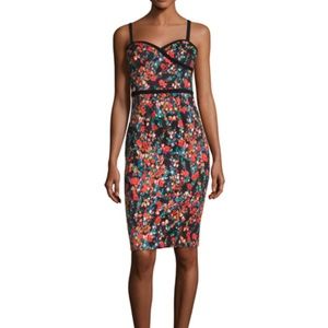 Black Halo Daria Sheath Midi Cocktail  Dress